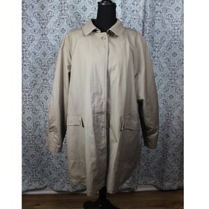 Dry Dock by Sevin Exclusive Rainwear Plaid Lined Women's Trench Coat Sz 18